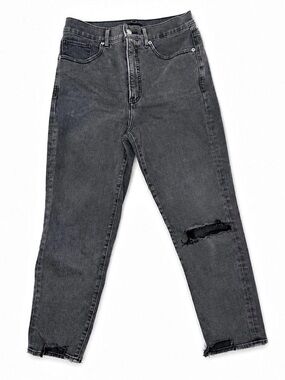 Express Mom Jean Super High Rise Distressed Gray Stretch ankle Jeans Size 4